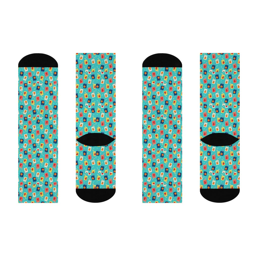 Aqua Splash — JuiceBoxSocks Crew Socks