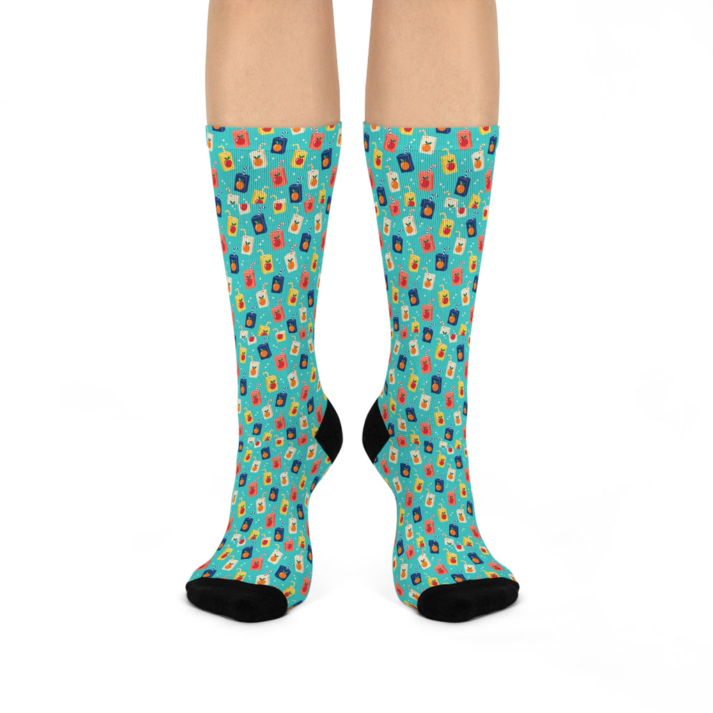 Aqua Splash — JuiceBoxSocks Crew Socks