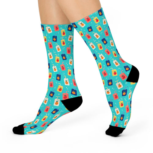Aqua Splash — JuiceBoxSocks Crew Socks