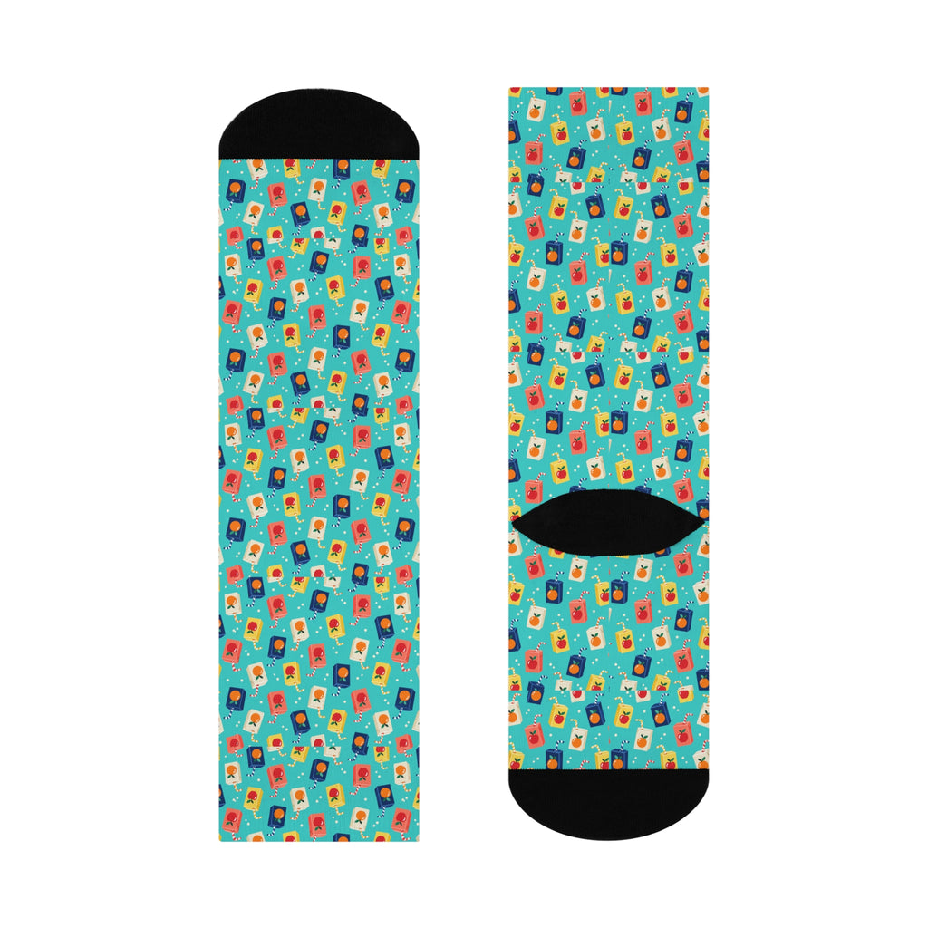 Aqua Splash — JuiceBoxSocks Crew Socks